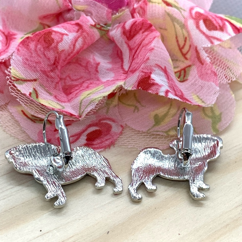 Enamel Dog Earrings - Picture 2 of 4
